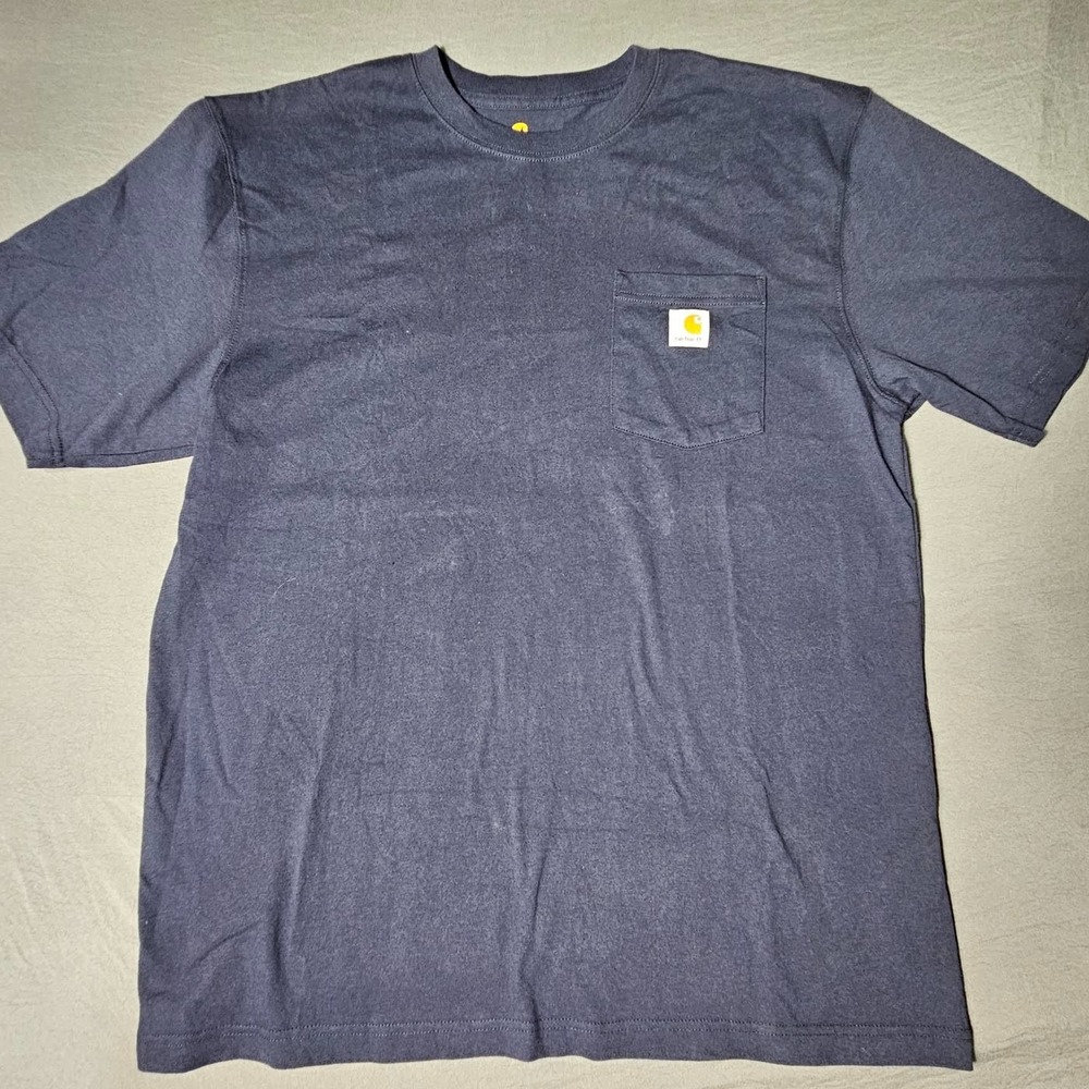 Carhartt Original Fit Pocket T-Shirt Mens Large Navy Work Strong Since 1889 Tee